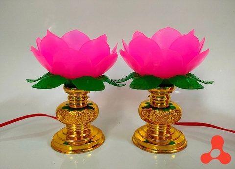 CẶP ĐÈN THỜ HÌNH HOA SEN 12X5.5CM