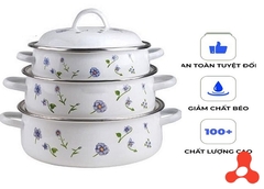 BỘ 3 NỒI TRÁNG MEN CAO CẤP